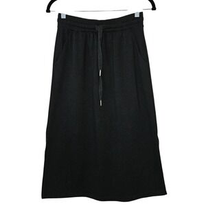 Gilli Women's Athletic Active Midi Black Skirt Sz M Side Slits Elastic Waistline